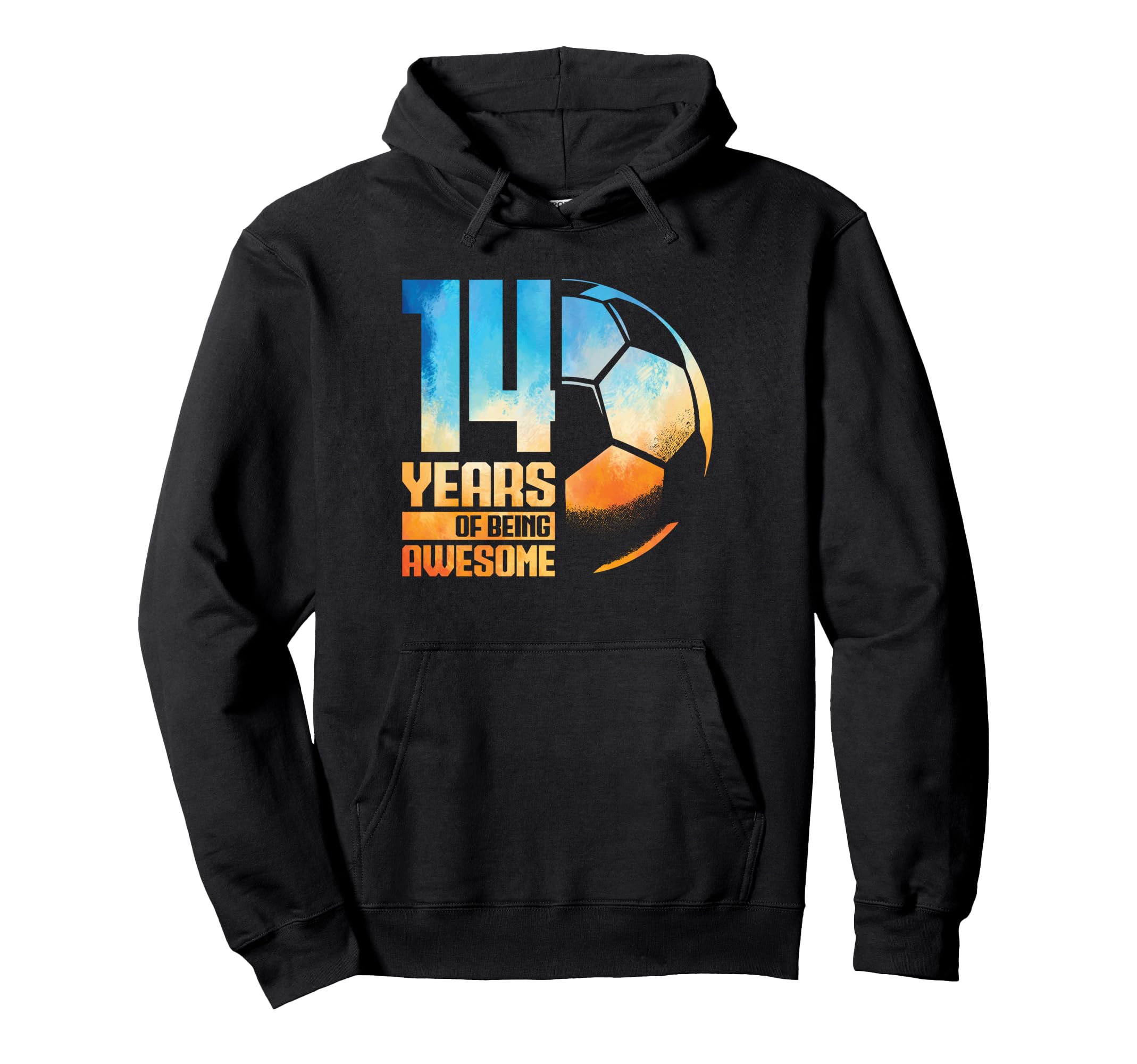 14Th Birthday Soccer Player Hoodie - Casual Everyday Wear for Adults