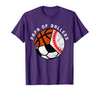 Papa Ballers Funny Baseball Soccer T-Shirt - Novelty Apparel Unisex