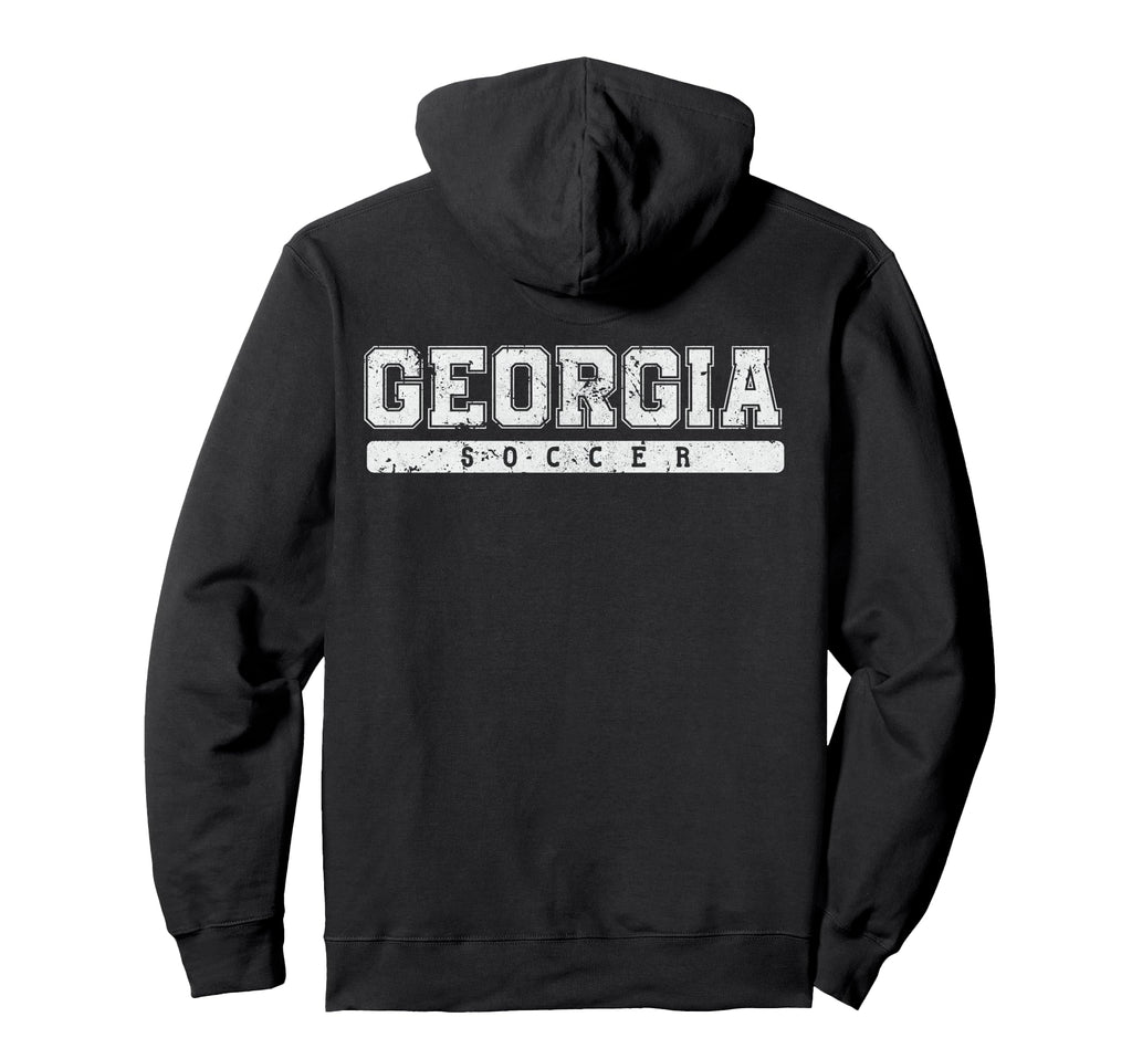 Georgia Soccer White Text Hoodie - Aesthetic Graphic Unisex