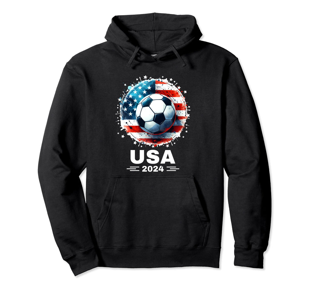American Flag Soccer Womens Soccer Hoodie - Trendy Graphic Men Women