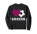 Soccer Heart Love Heartbeat Outfit Sweatshirt - Trendy Graphic Unisex