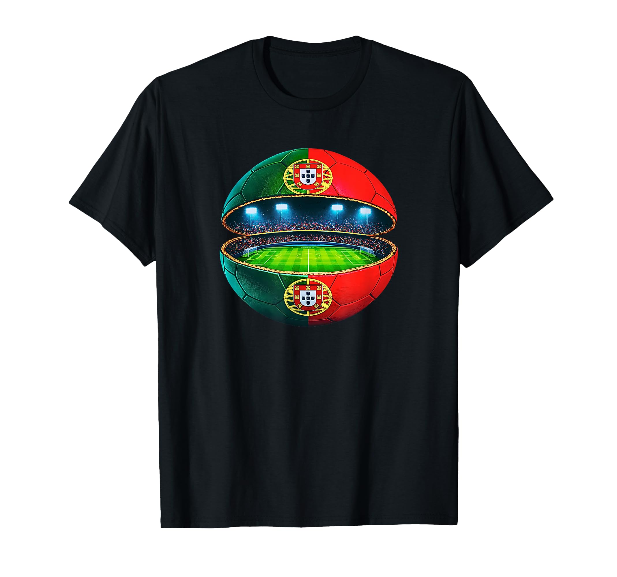 Portuguese Flag Soccer Stadium T-Shirt - Aesthetic Graphic for Adults