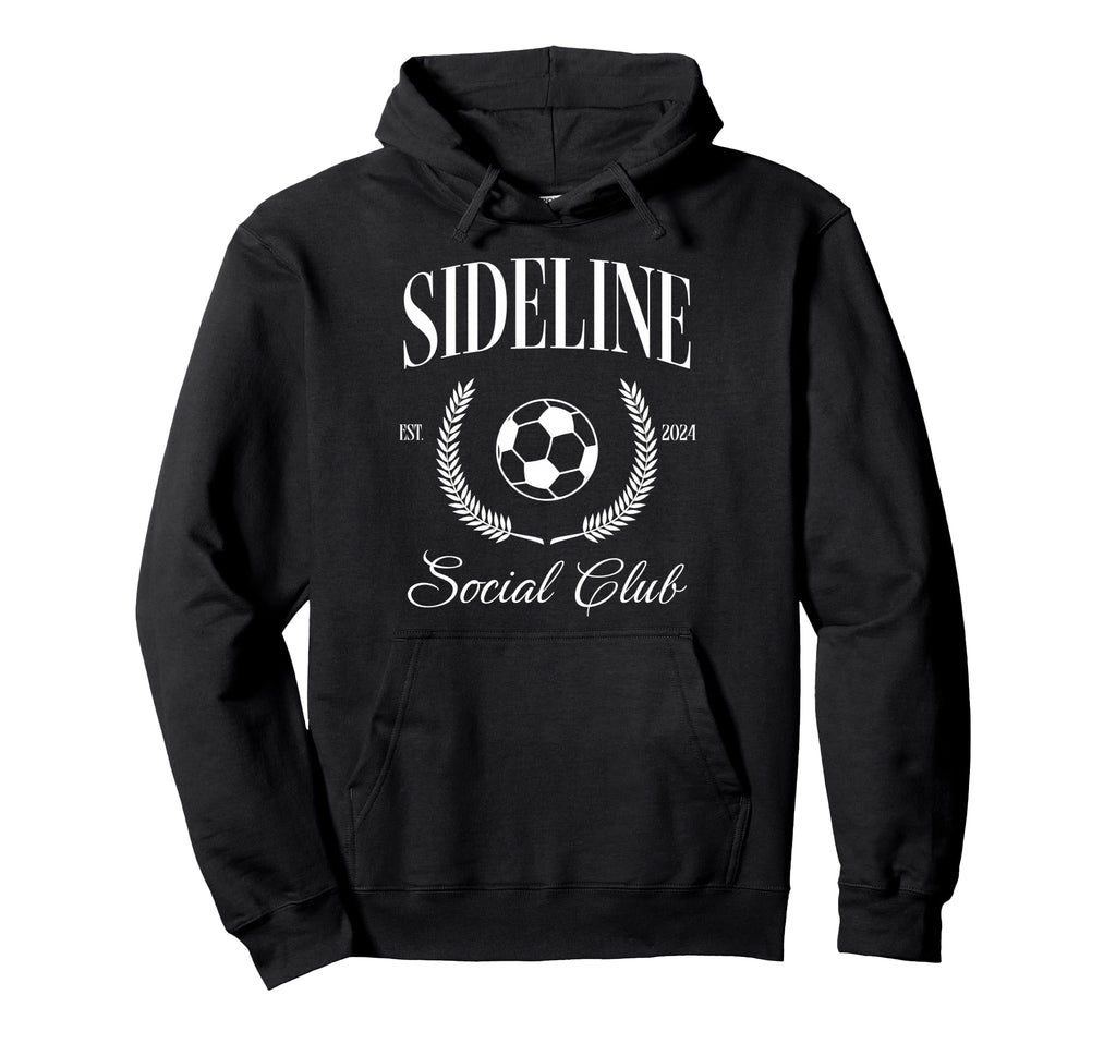 Sideline Soccer Mom Social Club Funny Hoodie - Trendy Graphic Unisex