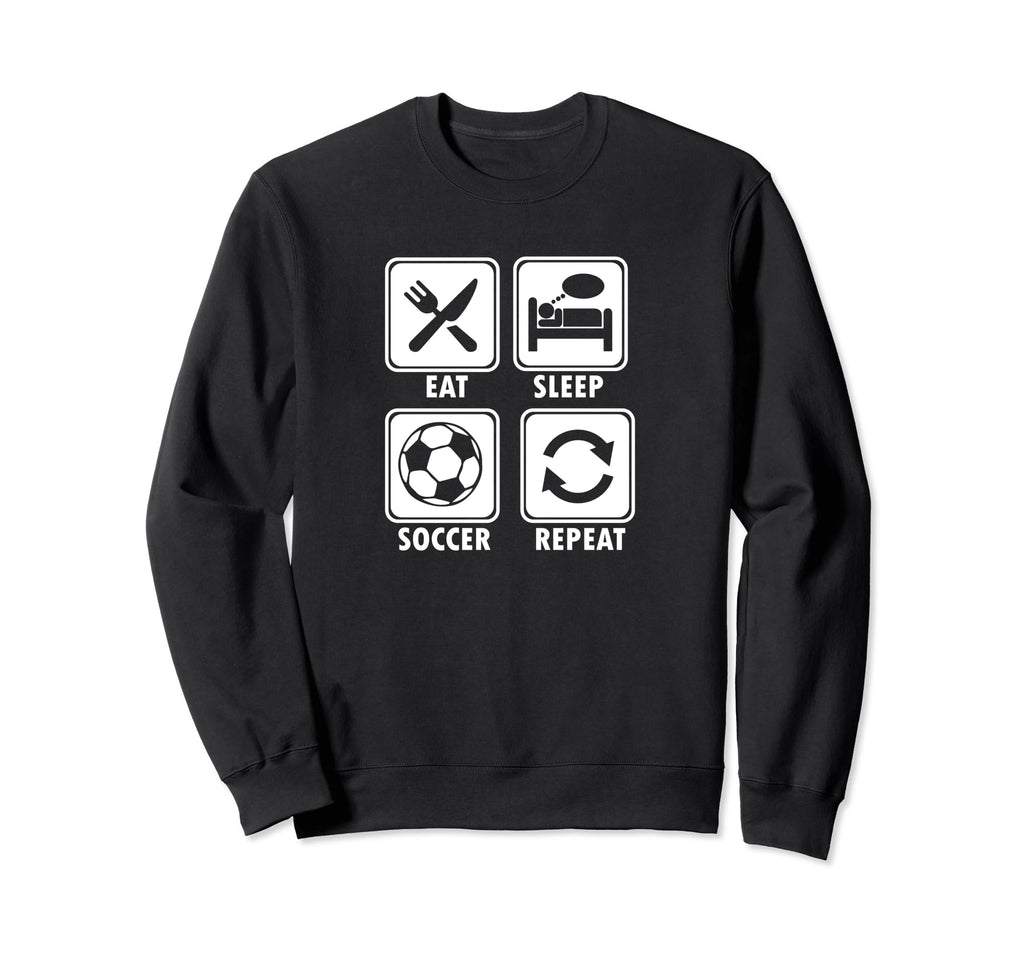 Eat Sleep Soccer Repeat Soccer Player Sweatshirt - Streetwear Style Unisex