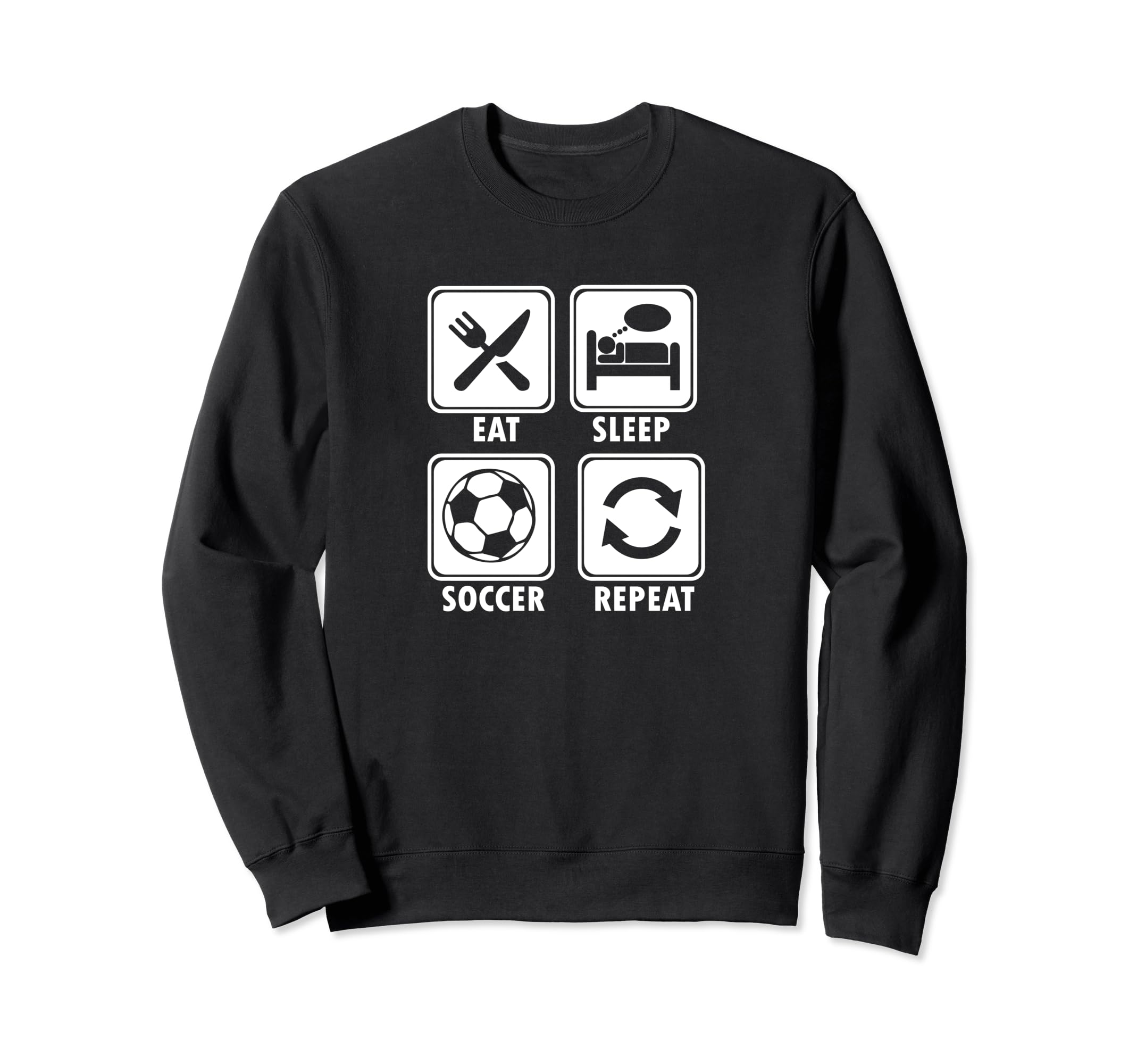 Eat Sleep Soccer Repeat Soccer Player Sweatshirt - Streetwear Style Unisex