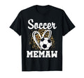 Soccer Memaw Leopard Heart T-Shirt - Casual Everyday Wear Men Women