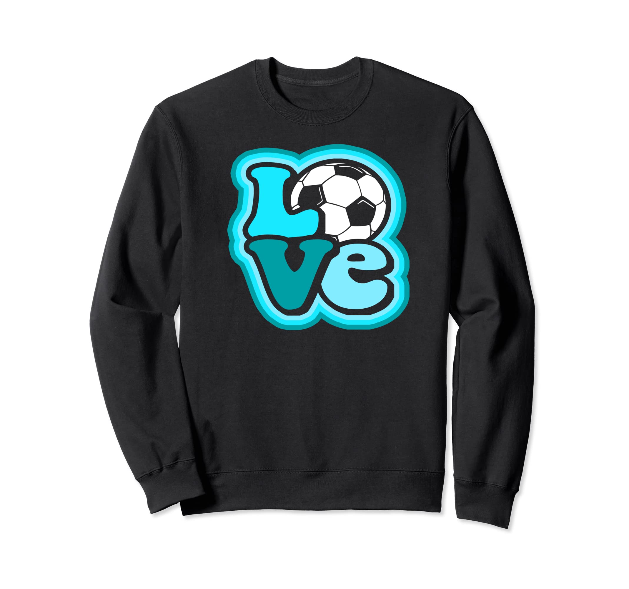 Soccer Love Teen Turquoise Blue Sweatshirt - Streetwear Style for Adults