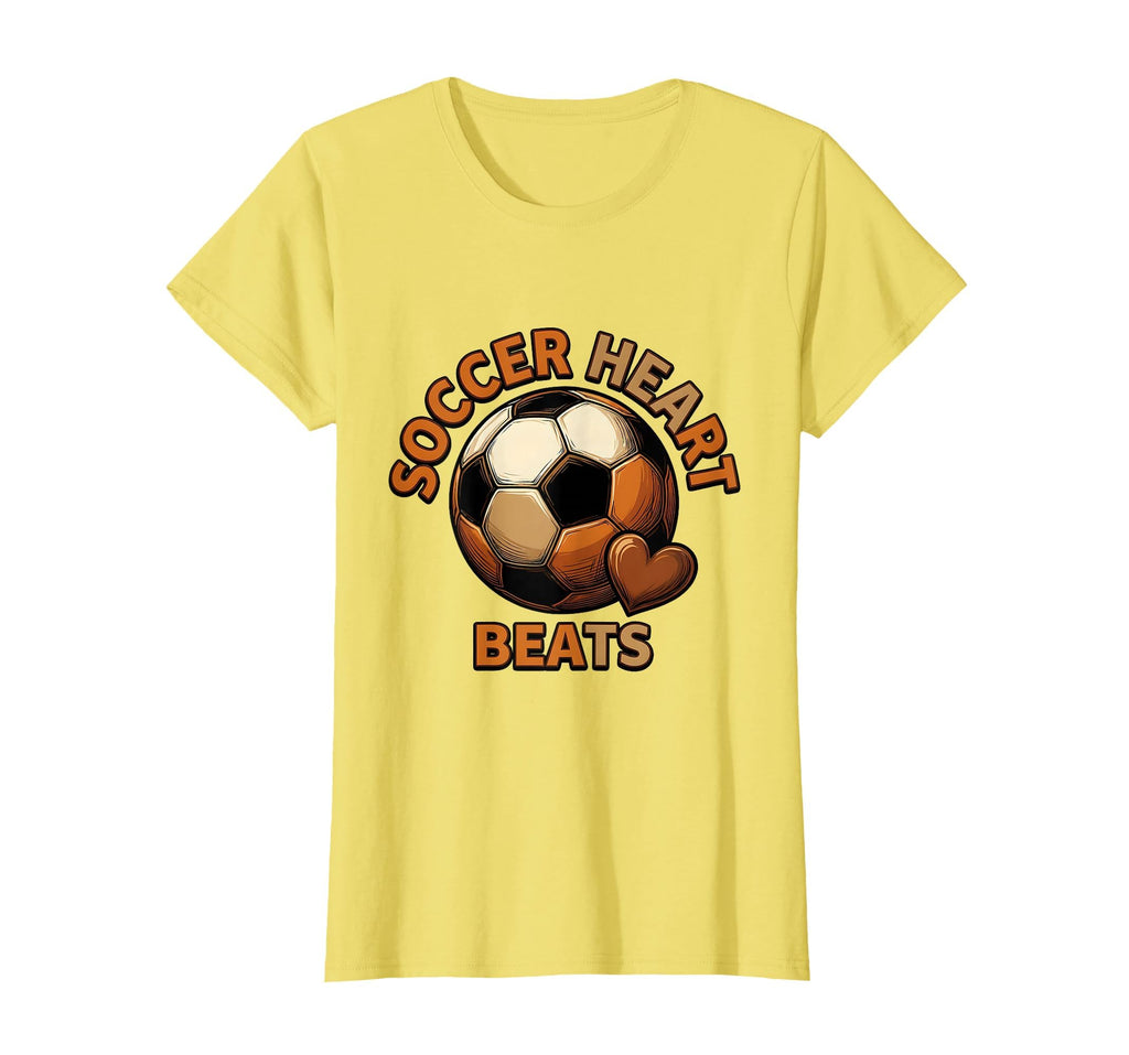 Soccer Heart Beats Passionate T-Shirt - Casual Everyday Wear Unisex