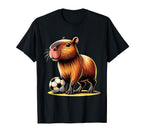 Capybara Soccer Player T-Shirt - Casual Everyday Wear Men Women