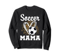 Soccer Mama Leopard Heart Sweatshirt - Minimalist Print for Adults