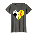 Soccer Softball Heart Funny Soccer T-Shirt - Fun Novelty Design Men Women