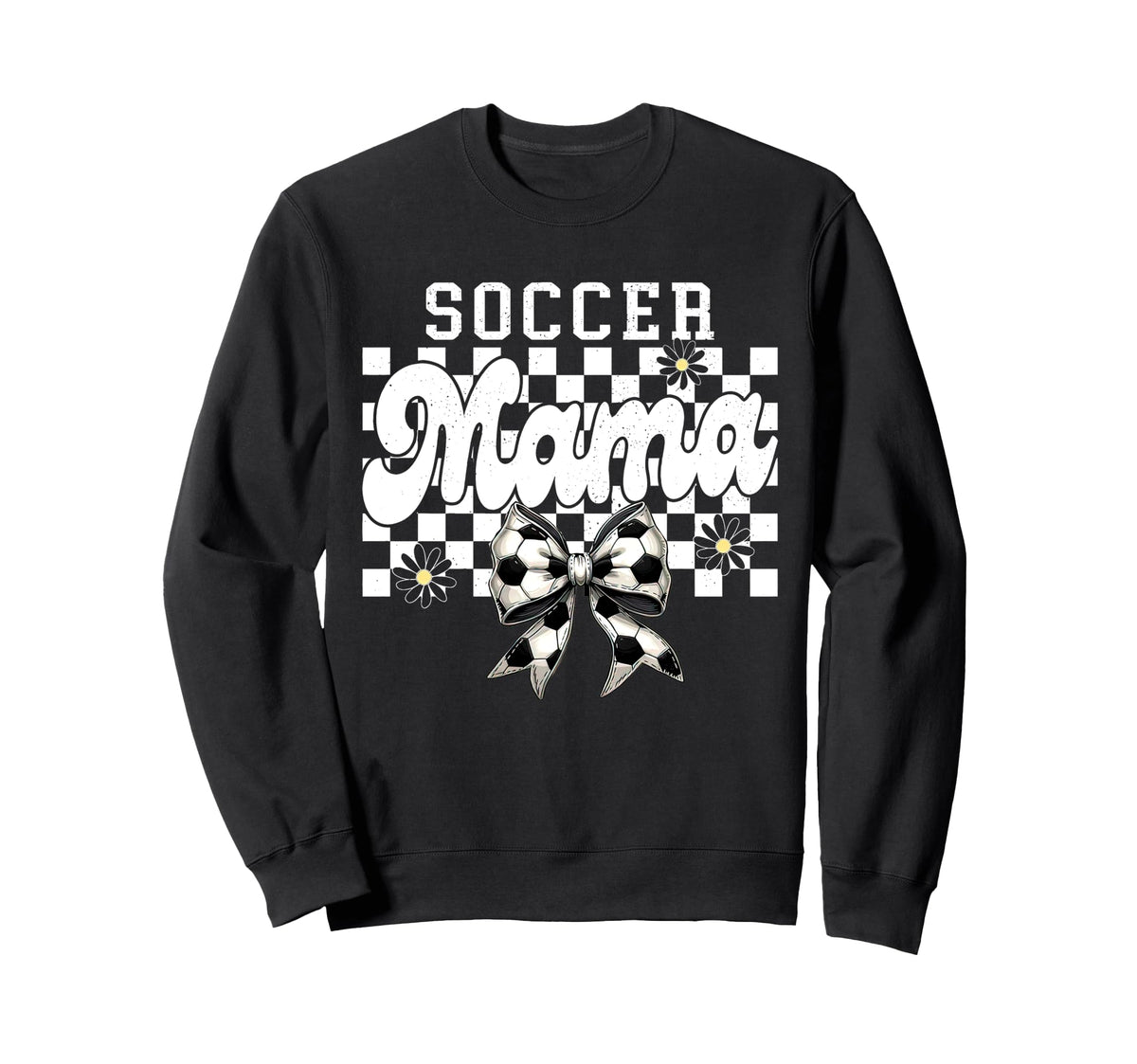 Soccer Mama Checkered Soccer Mom Sweatshirt - Trendy Graphic for Adults