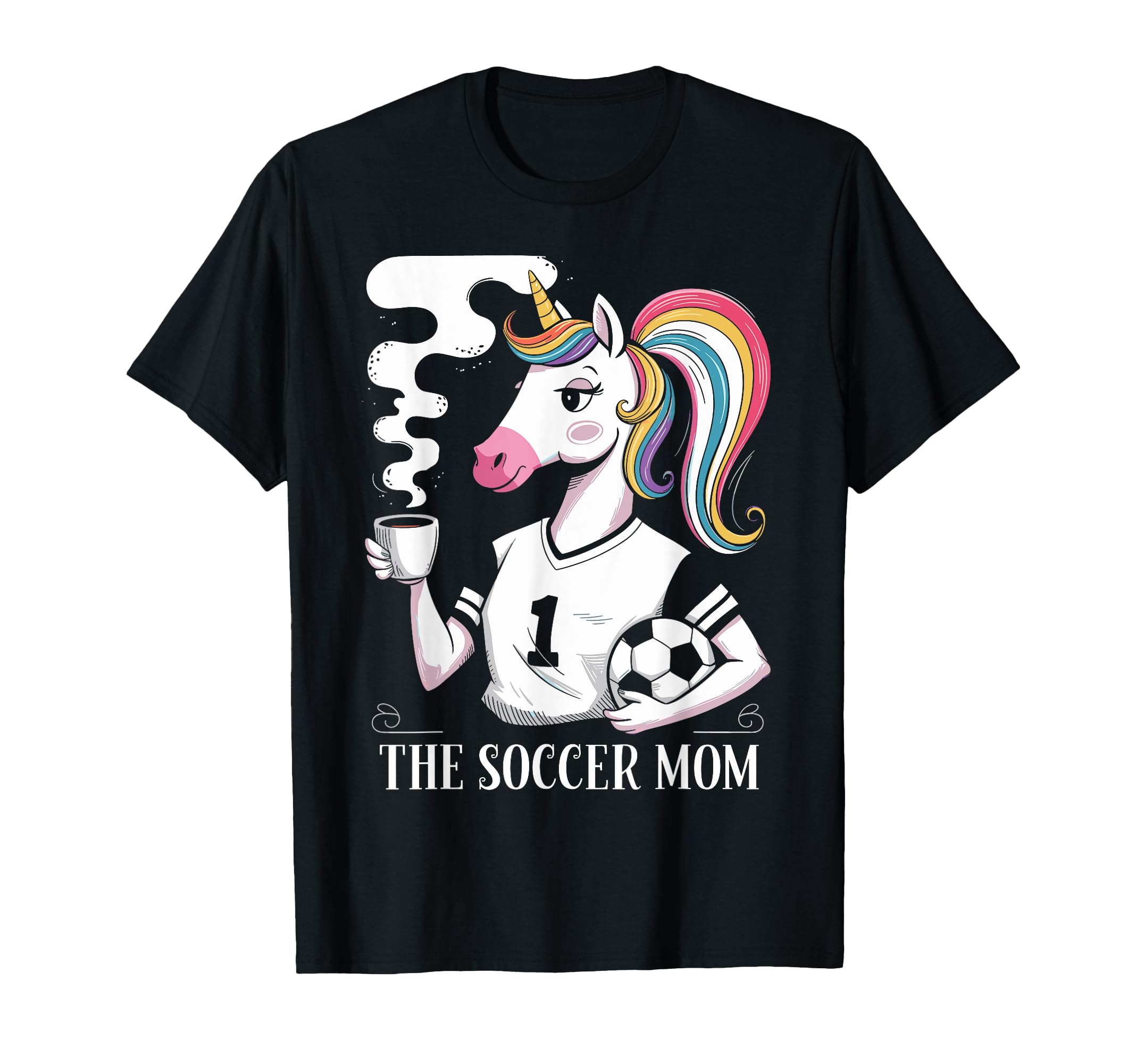 Funny Unicorn Soccer Mom Holding Ball T-Shirt - Trendy Graphic Men Women