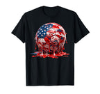 4Th July Soccer Melting Patriotic T-Shirt - Unique Graphic Men Women