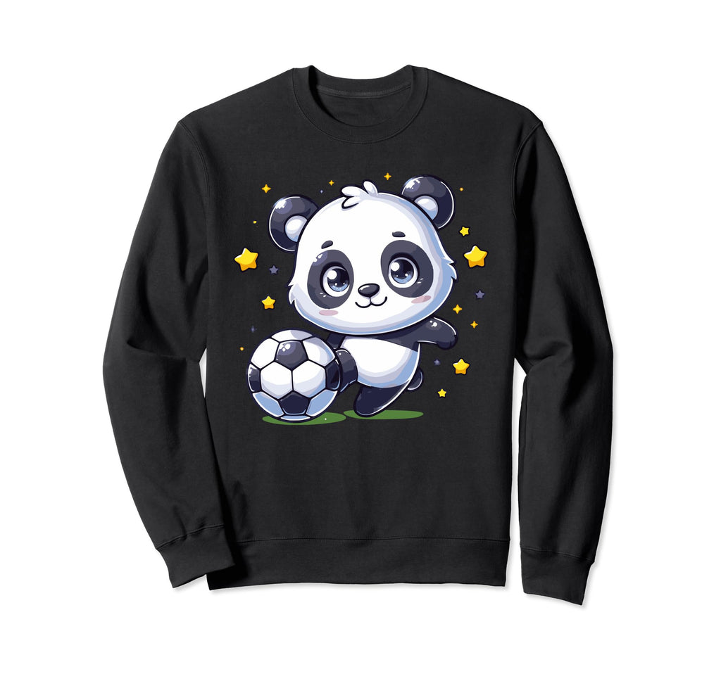 Soccer Player Panda Kicking Sweatshirt - Casual Everyday Wear Unisex
