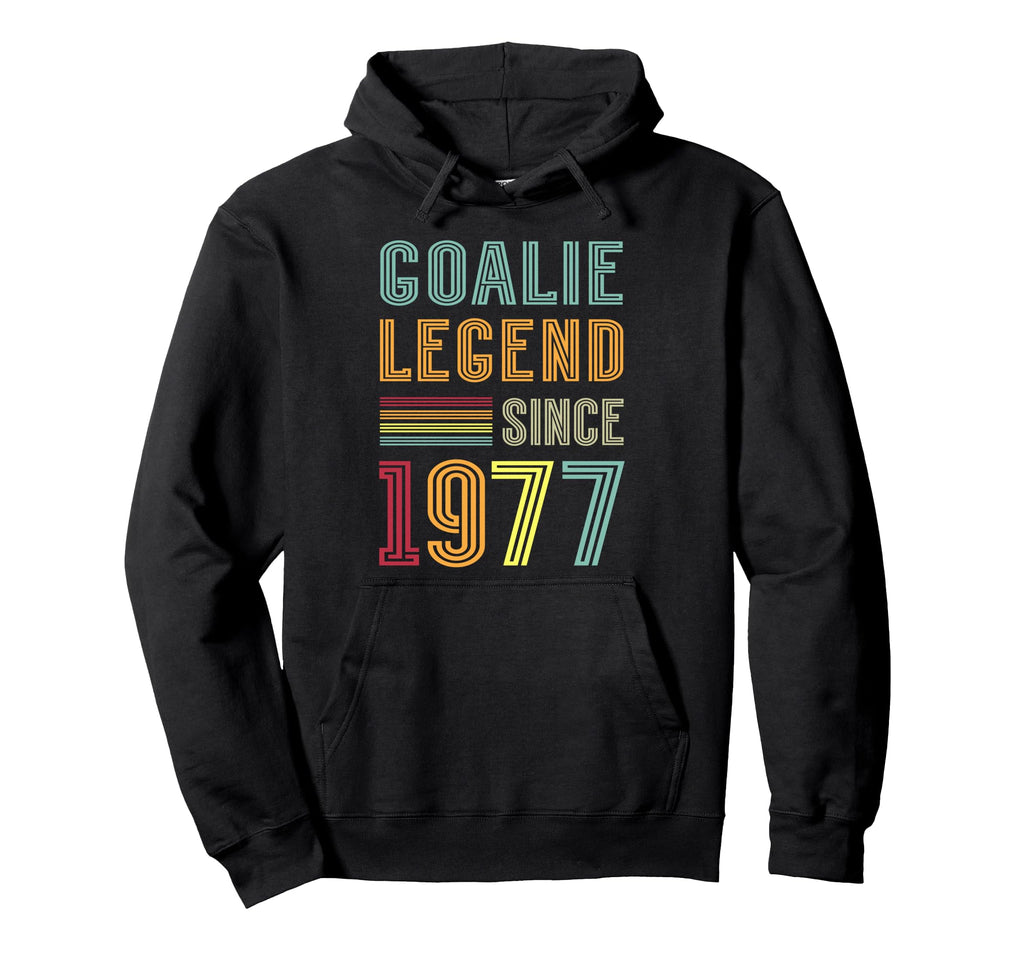 Goalkeeper Legend 1977 Sports Goal Hoodie - Streetwear Style for Adults