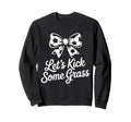 Let S Kick Some Grass Soccer Mom Sweatshirt - Minimalist Print for Adults
