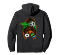 Messy Bun Hair Brown Skin Soccer Tanzania Hoodie - Custom Art Print Unisex