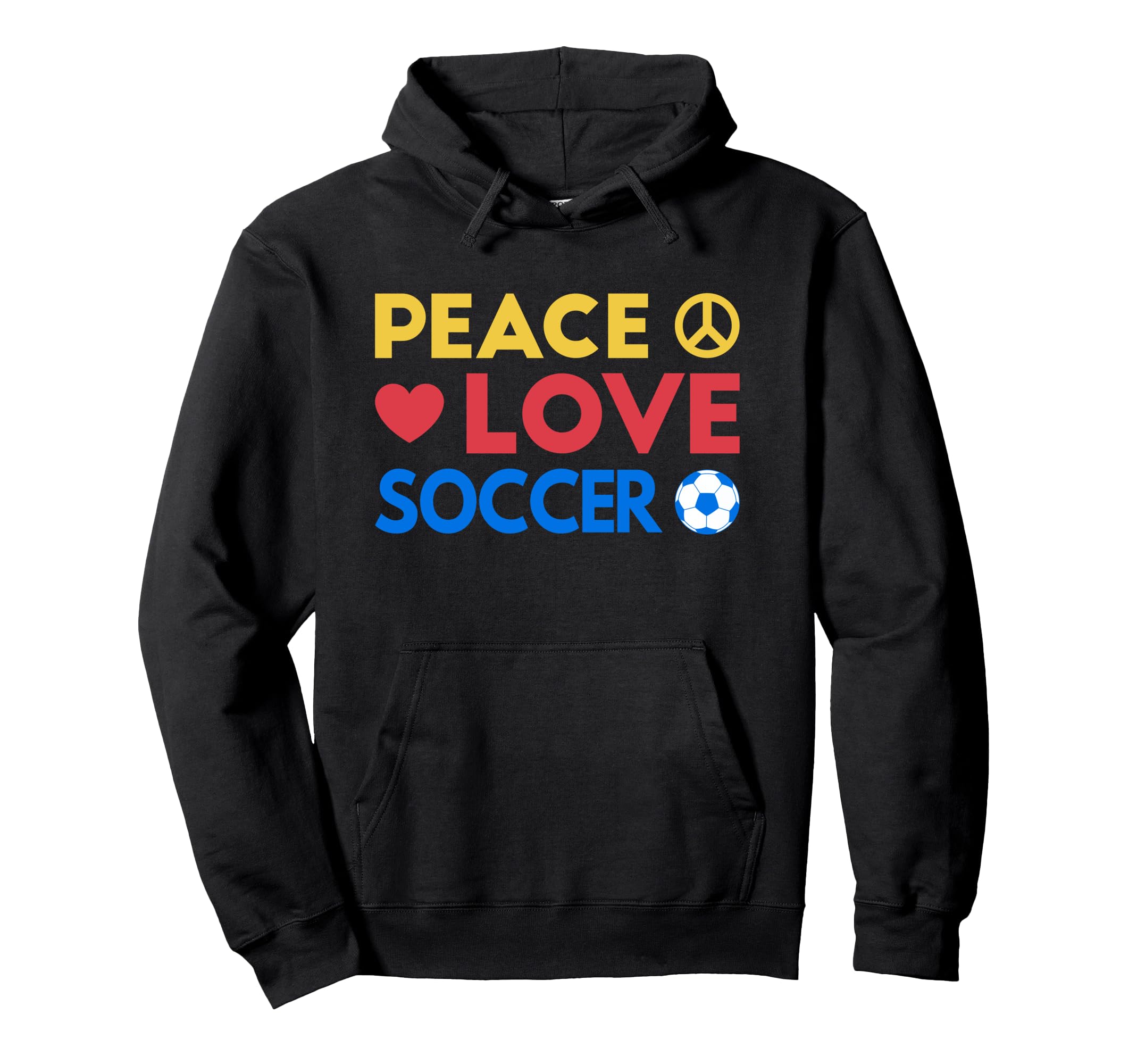 Peace Love Soccer Funny Soccer Mom Hoodie - Aesthetic Graphic for Adults
