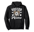 Soccer Meme Funny Leopard Heart Hoodie - Unique Graphic Unisex