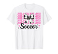 Just Who Loves Soccer Coquette Bow T-Shirt - Trendy Graphic Men Women