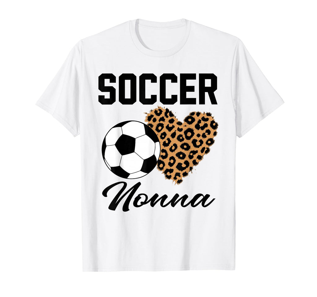 Soccer Nonna Leopard Heart Nonna T-Shirt - Aesthetic Graphic Men Women
