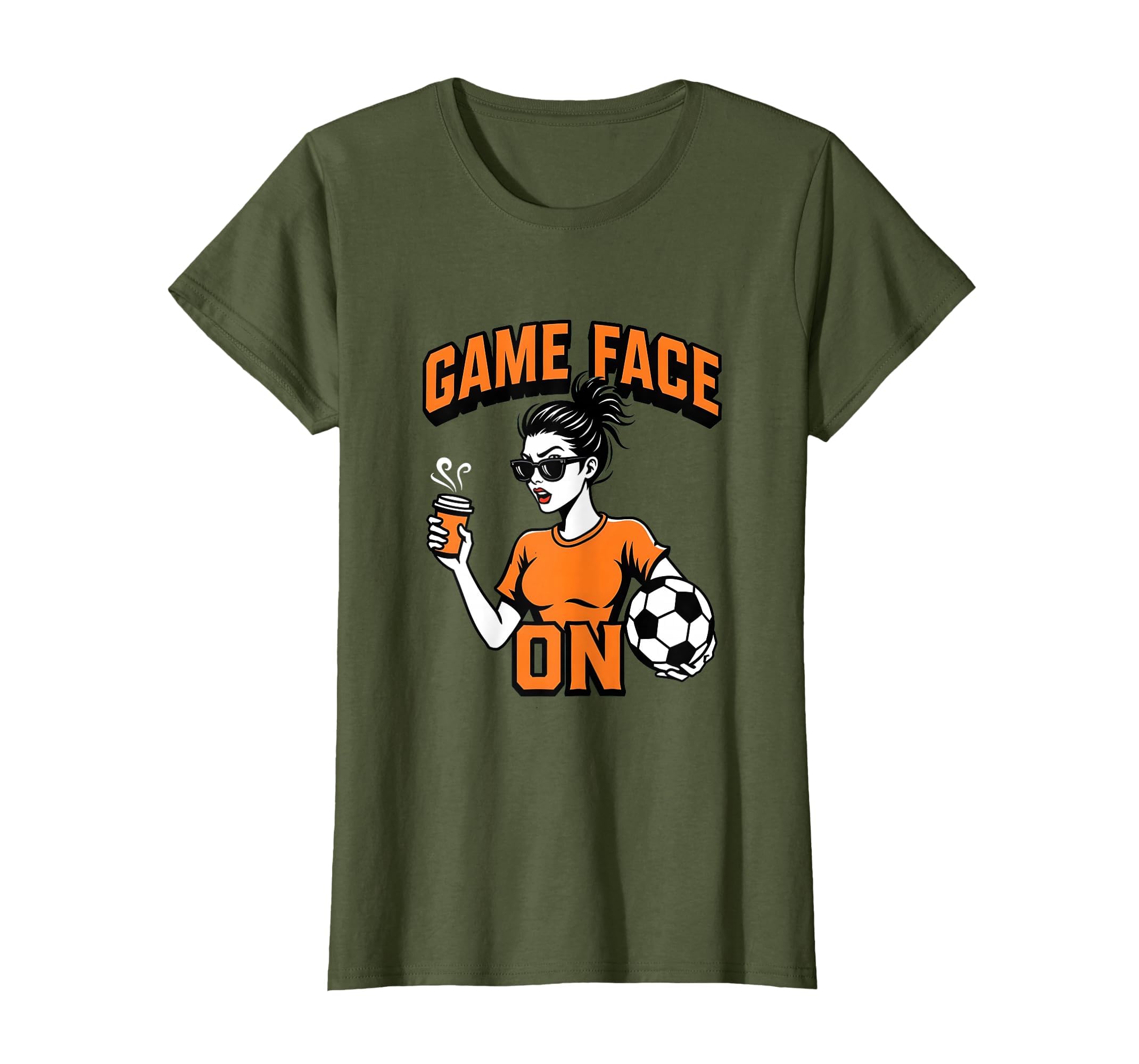 Game Face Proud Soccer Mom T-Shirt - Trendy Graphic for Adults