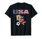 Dabbing Green Unicorn America T-Shirt - Casual Everyday Wear Men Women