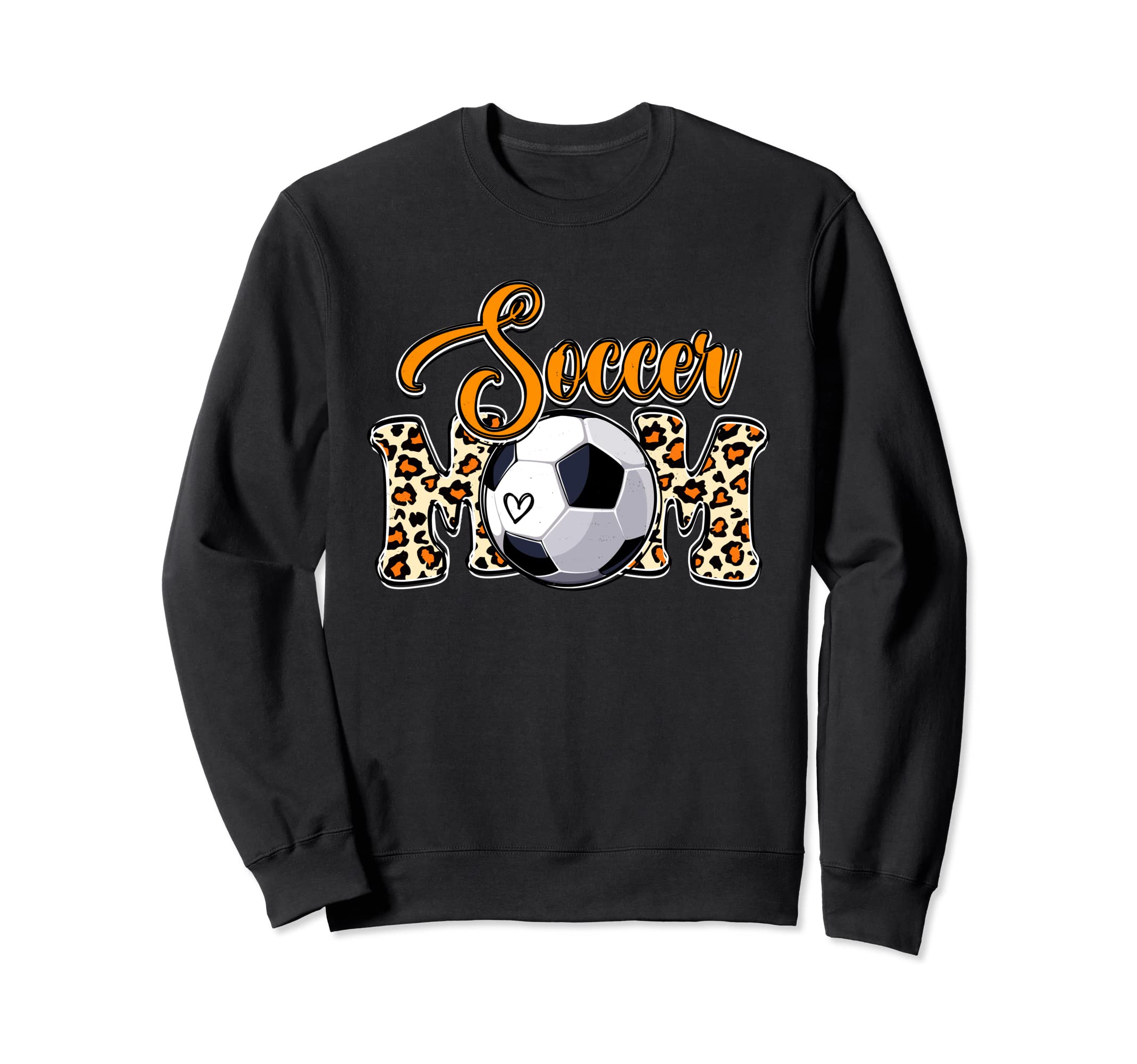 Soccer Mom Leopard Soccer Sports Sweatshirt - Trendy Graphic for Adults