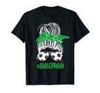 Messy Bun Soccer Mom Glasses Game T-Shirt - Novelty Apparel Men Women