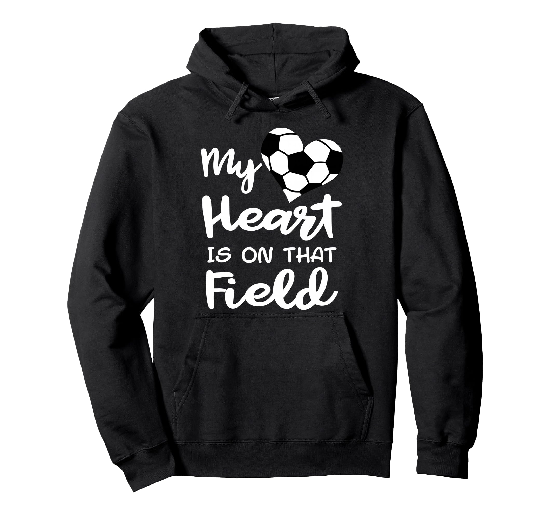 My Heart Is That Field Funny Soccer Hoodie - Casual Everyday Wear Unisex