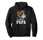 Soccer Papa Leopard Heart Colorful Hoodie - Aesthetic Graphic Unisex