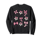 Soccer Ball Coquette Bow Game Day Sweatshirt - Minimalist Print Unisex