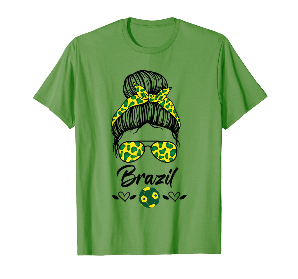 Futbol Messy Bun Brazilians Brazil T-Shirt - Streetwear Style for Adults
