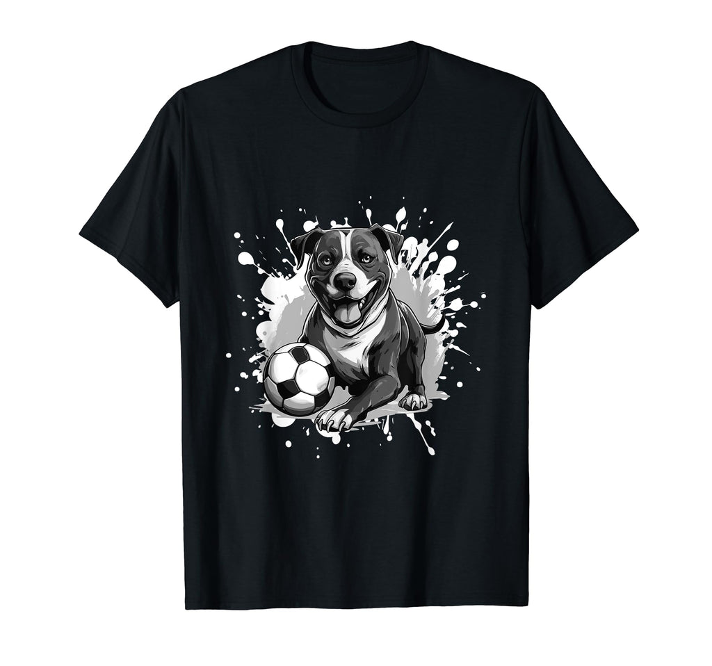 Staffordshire Bull Terrier Dog Playing T-Shirt - Graphic Print Men Women