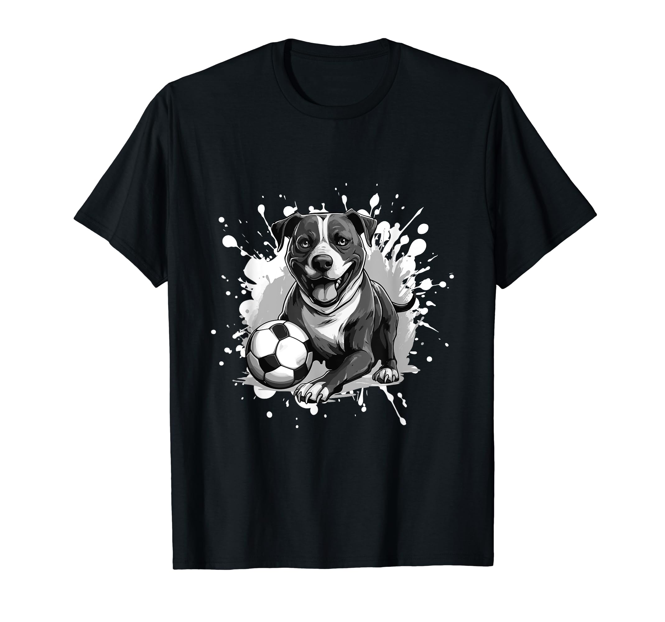 Staffordshire Bull Terrier Dog Playing T-Shirt - Graphic Print Men Women