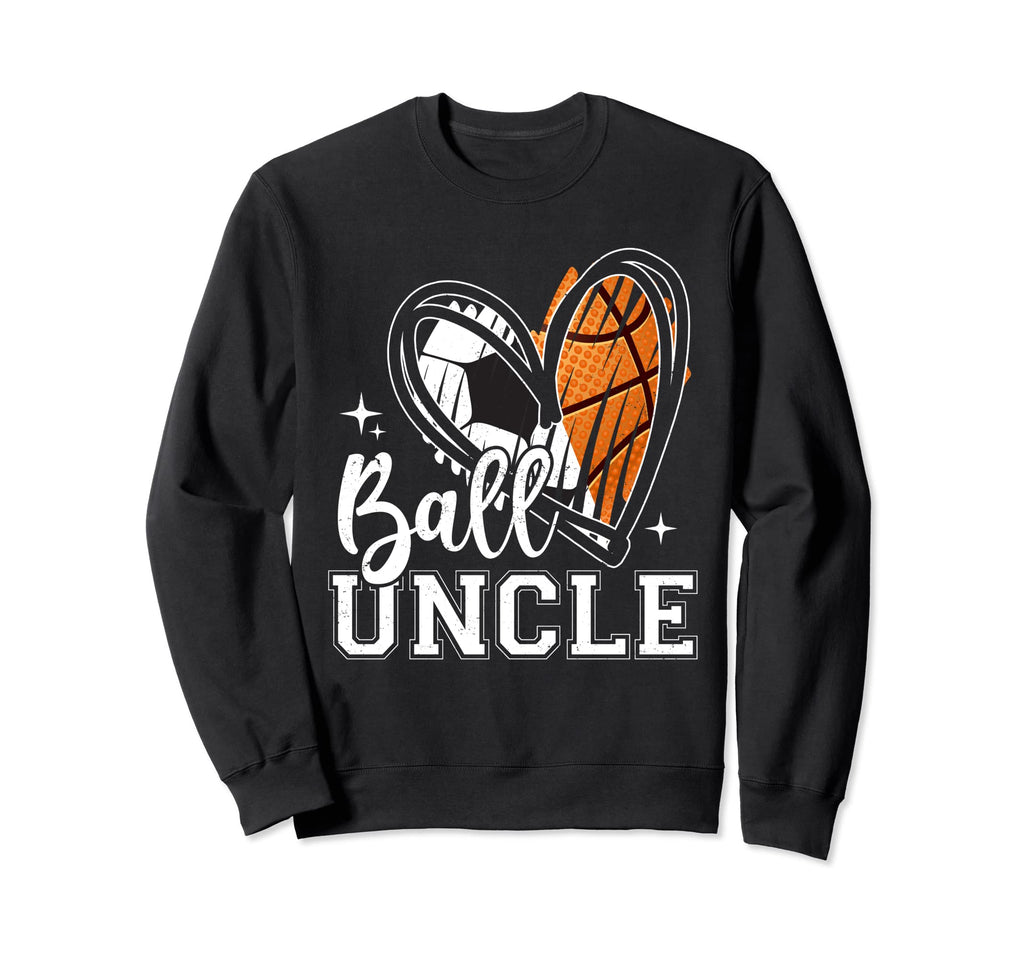 Ball Uncle Soccer Basketball Heart Sweatshirt - Custom Art Print Men Women