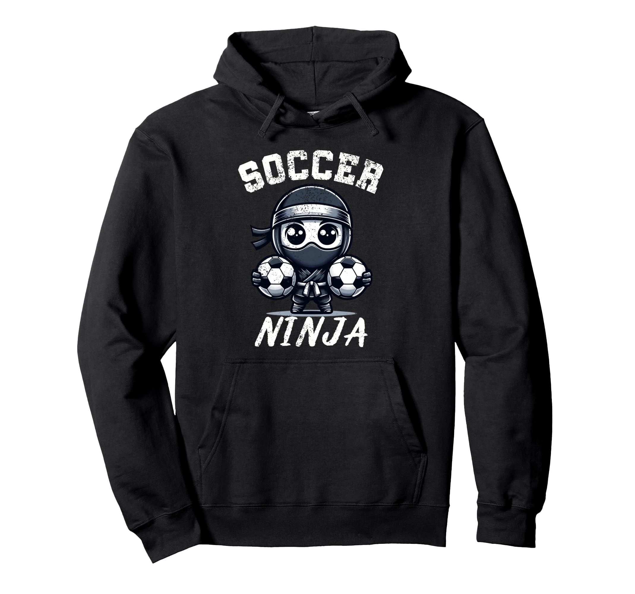 Funny Soccer Ninja Distressed Soccer Hoodie - Aesthetic Graphic Men Women