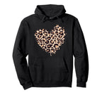 Leopard Cheetah Animal Heart Hoodie - Novelty Apparel Men Women