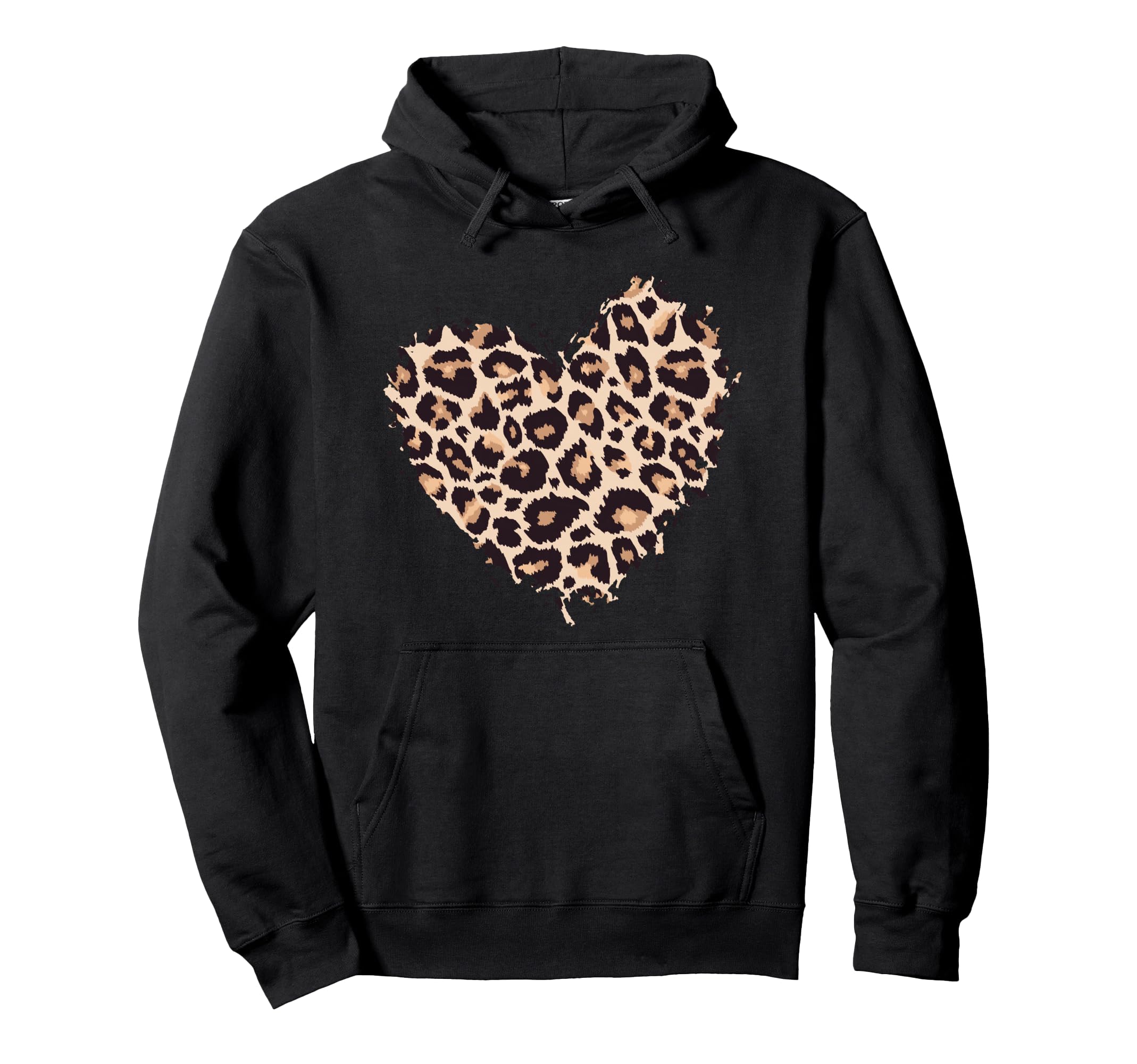 Leopard Cheetah Animal Heart Hoodie - Novelty Apparel Men Women