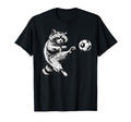 Funny Racoon Soccer Ball Tees T-Shirt - Streetwear Style for Adults