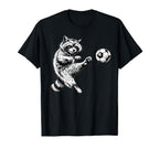 Funny Racoon Soccer Ball Tees T-Shirt - Streetwear Style for Adults