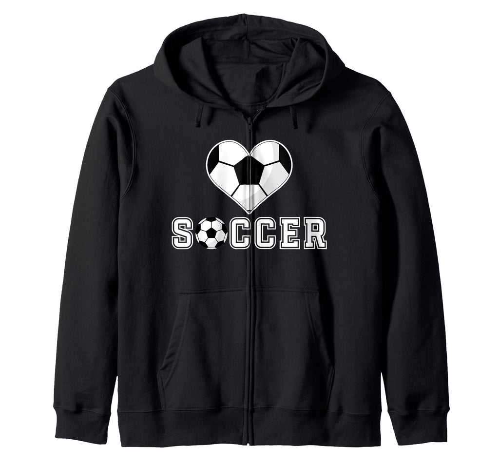 Love Soccer Heart Ball Play Gift Sports T-Shirt - Graphic Print Men Women