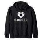 Love Soccer Heart Ball Play Gift Sports T-Shirt - Graphic Print Men Women