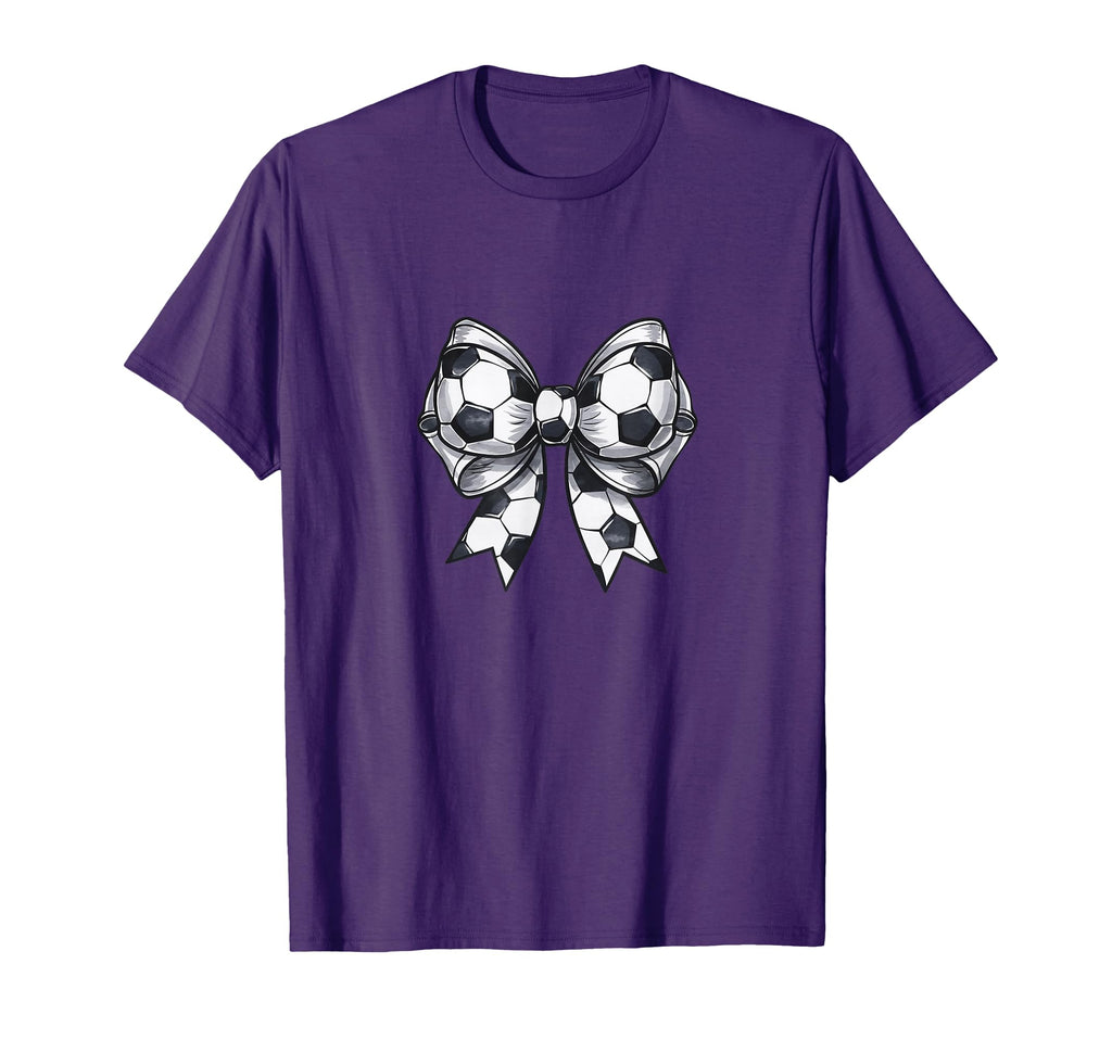 Coquette Soccer Bow Mom Sister Grandma T-Shirt - Graphic Print Men Women