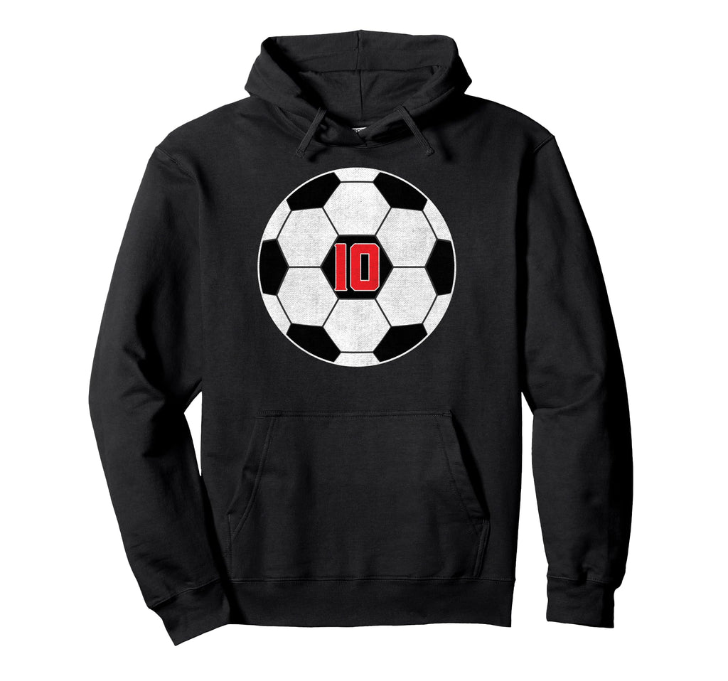 10 Years Old Soccer Player 10Th Birthday Hoodie - Novelty Apparel Unisex