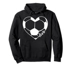 Love Soccer Ball Heart Hoodie - Streetwear Style Unisex