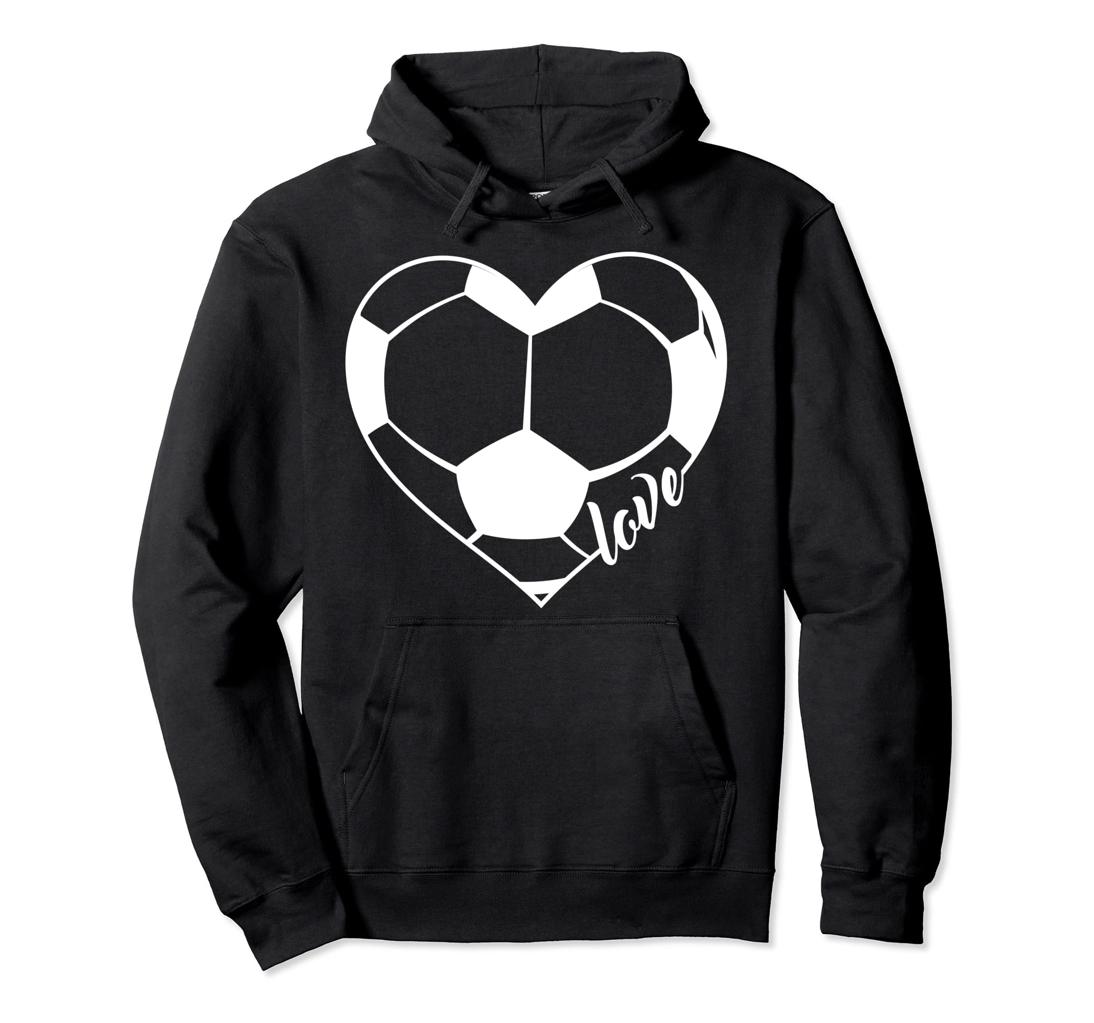 Love Soccer Ball Heart Hoodie - Streetwear Style Unisex
