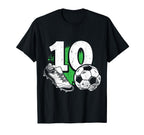 10Th Birthday Soccer Player Football T-Shirt - Custom Art Print for Adults