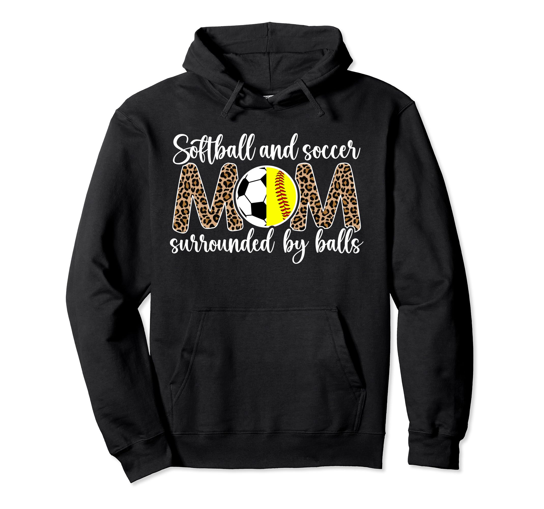 Soccer And Softball Mom Funny Softball Hoodie - Graphic Print Unisex